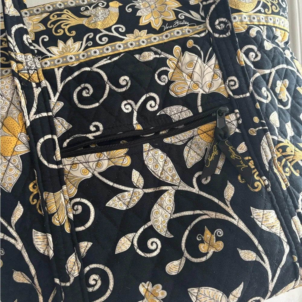 Vera Bradley Black and Gold Floral Tote - Picture 4 of 8